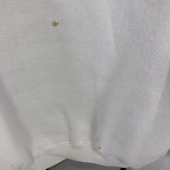 Vintage Niehaus Sweatshirt USA Made Long Sleeve by Lee XL White 90s Button Neck - Picture 10 of 11